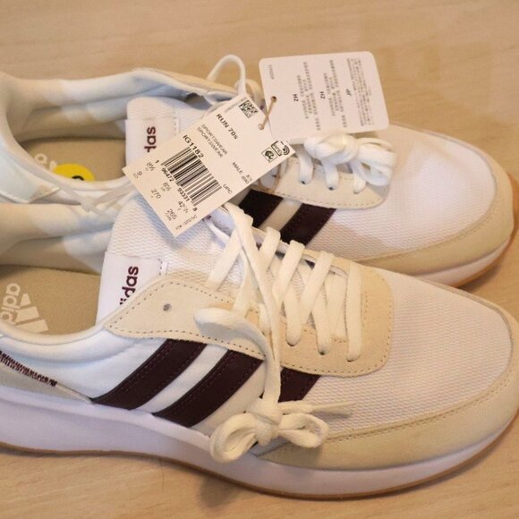NWT Adidas Run 70s Sneakers White Maroon | Men’s US 9 - Picture 3 of 10
